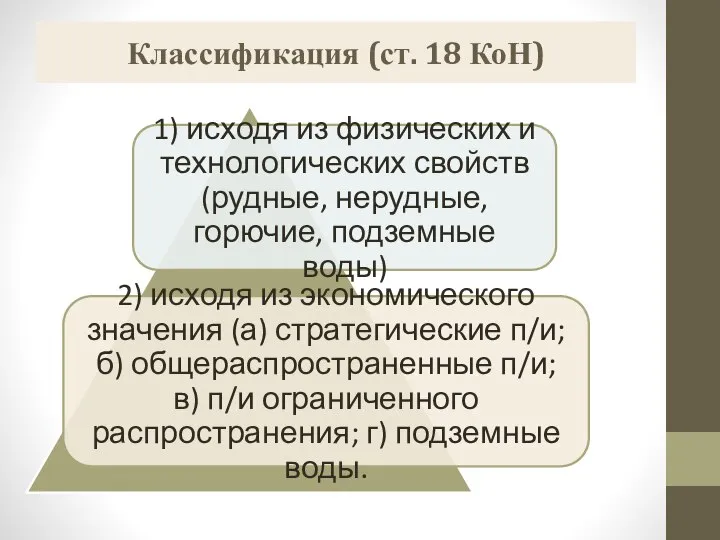 Классификация (ст. 18 КоН)