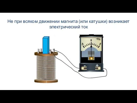 Не при всяком движе­нии магнита (или катушки) воз­никает электрический ток