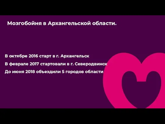 Мозгобойня в Архангельской области. В октябре 2016 старт в г. Архангельск В