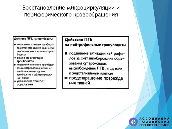 Восстановление микроциркуляции и периферического кровообращения