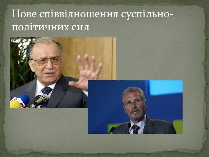 Нове співвідношення суспільно-політичних сил