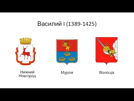 Василий I (1389-1425) Муром Нижний Новгород Вологда