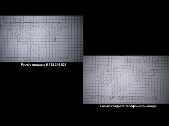 Расчёт квадрата 5 782 316 821 Расчёт квадрата телефонного номера