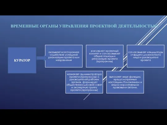 ВРЕМЕННЫЕ ОРГАНЫ УПРАВЛЕНИЯ ПРОЕКТНОЙ ДЕЯТЕЛЬНОСТЬЮ КУРАТОР