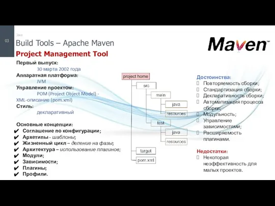 Build Tools – Apache Maven Project Management Tool Java 03 Первый выпуск: