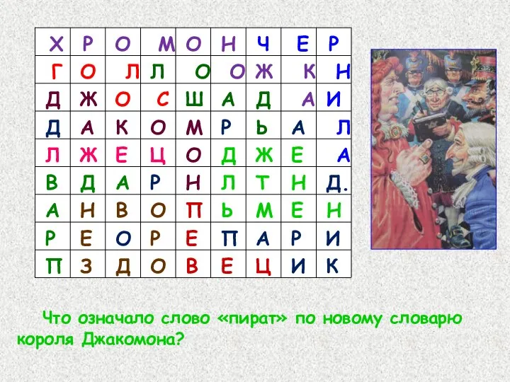 Что означало слово «пират» по новому словарю короля Джакомона?