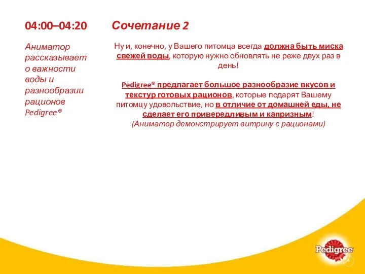 04:00–04:20 Ну и, конечно, у Вашего питомца всегда должна быть миска свежей