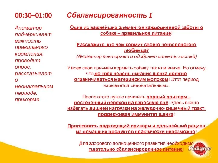 00:30–01:00 Один из важнейших элементов каждодневной заботы о собаке – правильное питание!