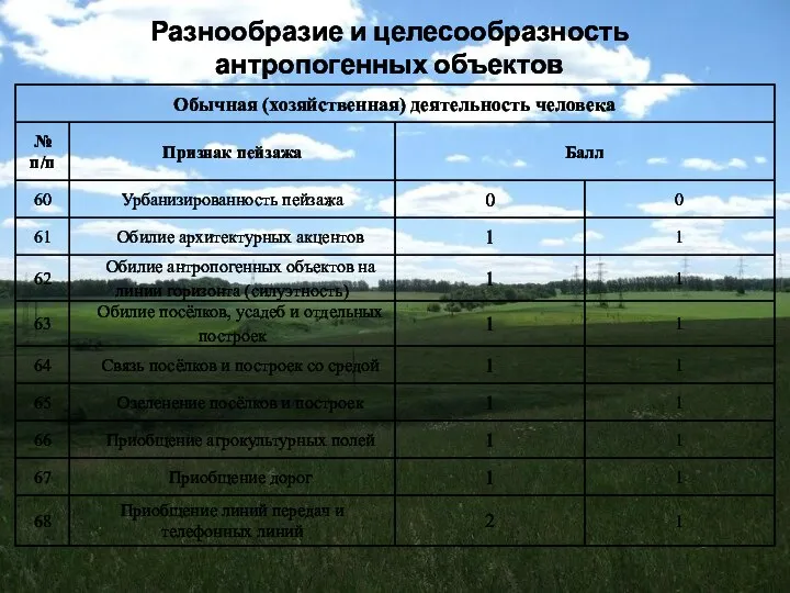 Разнообразие и целесообразность антропогенных объектов