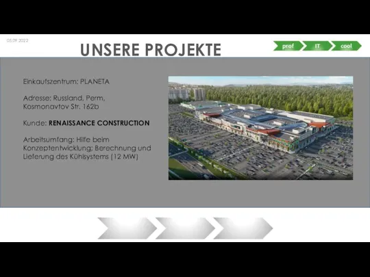 UNSERE PROJEKTE 05.09.2022 Einkaufszentrum: PLANETA Adresse: Russland, Perm, Kosmonavtov Str. 162b Kunde: