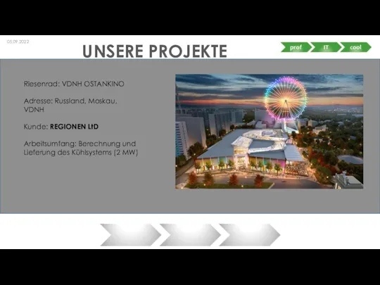 UNSERE PROJEKTE 05.09.2022 Riesenrad: VDNH OSTANKINO Adresse: Russland, Moskau, VDNH Kunde: REGIONEN