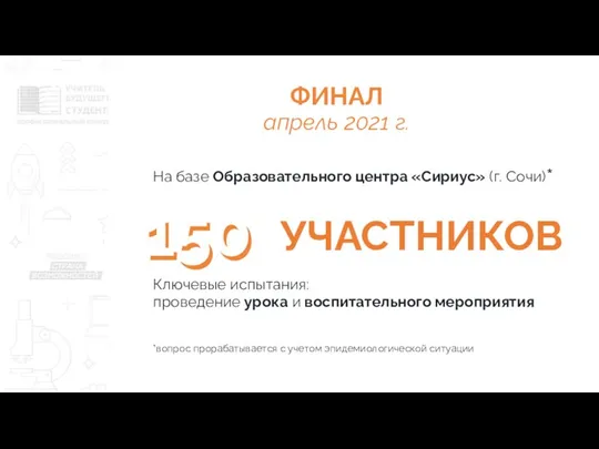 ФИНАЛ апрель 2021 г. На базе Образовательного центра «Сириус» (г. Сочи) ⃰