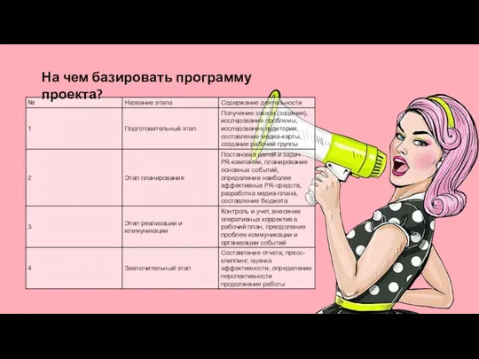 На чем базировать программу проекта?