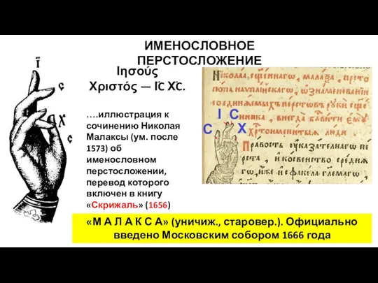 ИМЕНОСЛОВНОЕ ПЕРСТОСЛОЖЕНИЕ Ιησούς Χριστός — I҃C X҃C. ….иллюстрация к сочинению Николая Малаксы