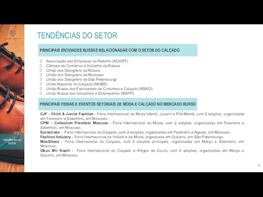 TENDÊNCIAS DO SETOR TENDÊNCIAS DO SETOR PRINCIPAIS ENTIDADES RUSSAS RELACIONADAS COM O