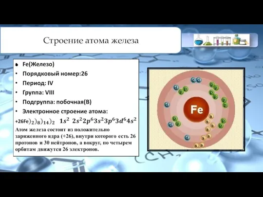 Строение атома железа