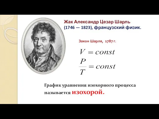 Закон Шарля, 1787 г. Жак Александр Цезар Шарль (1746 — 1823), французский