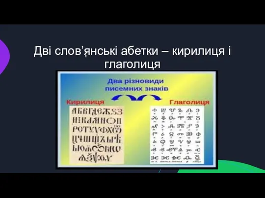 Дві слов’ְянські абетки – кирилиця і глаголиця