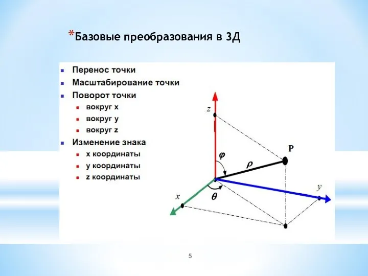 Базовые преобразования в 3Д