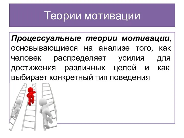 Процессуальные теории мотивации, основывающиеся на анализе того, как человек распределяет усилия для