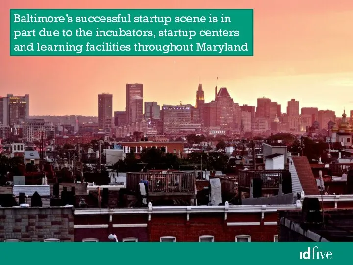 Baltimore’s successful startup scene is in part due to the incubators, startup
