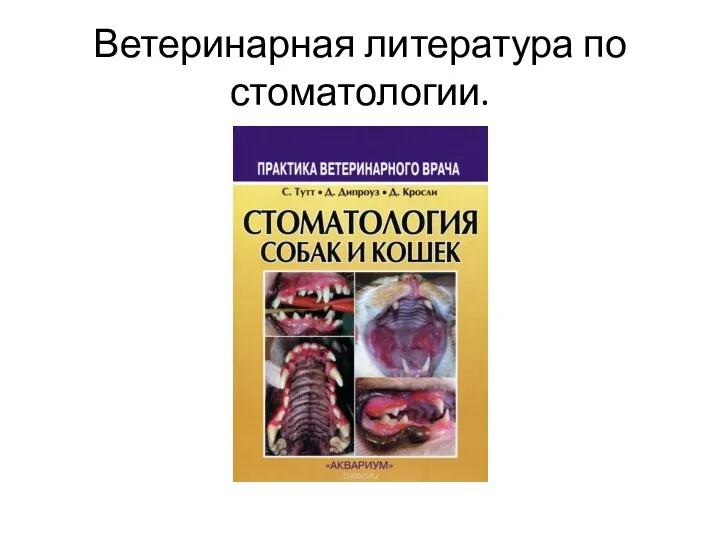 Ветеринарная литература по стоматологии.