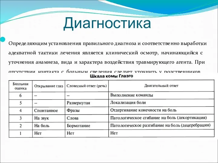 Диагностика Определяющим установления правильного диагноза и соответственно выработки адекватной тактики лечения является