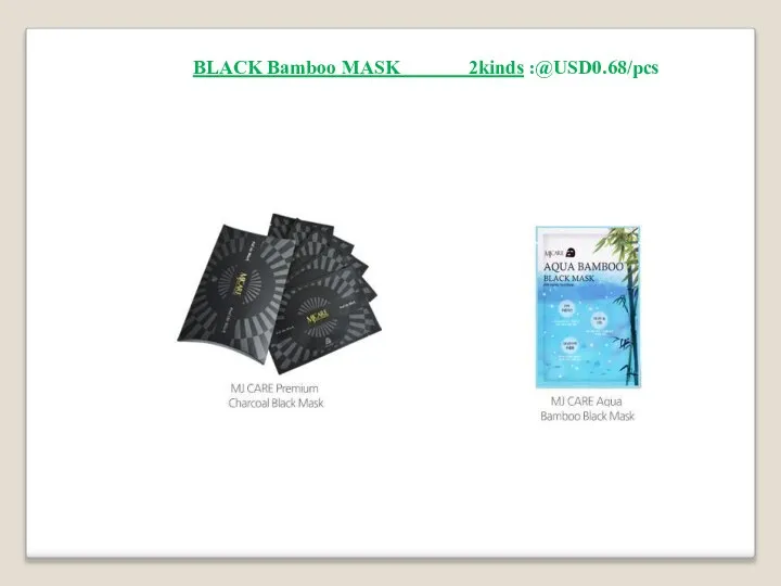 BLACK Bamboo MASK 2kinds :@USD0.68/pcs