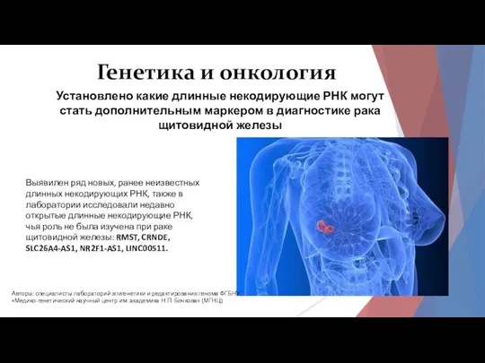 Генетика и онкология Установлено какие длинные некодирующие РНК могут стать дополнительным маркером