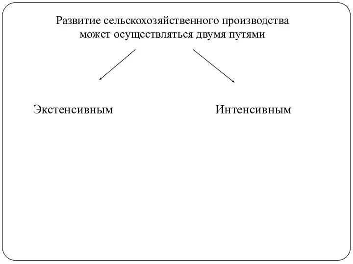 Экстенсивным Интенсивным Развитие сельскохозяйственного производства может осуществляться двумя путями