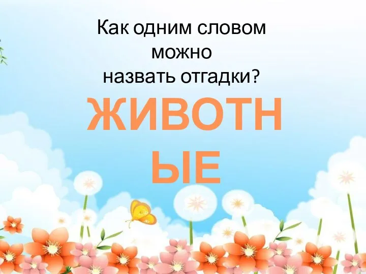 Как одним словом можно назвать отгадки? ЖИВОТНЫЕ