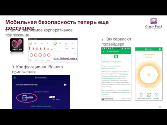 Мобильная безопасность теперь еще доступнее 1. Как управляемое корпоративное приложение 2. Как