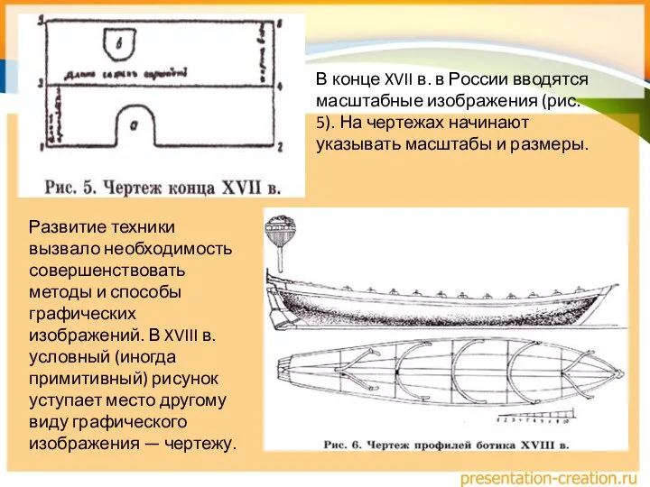 В конце XVII в. в России вводятся масштабные изображения (рис. 5). На