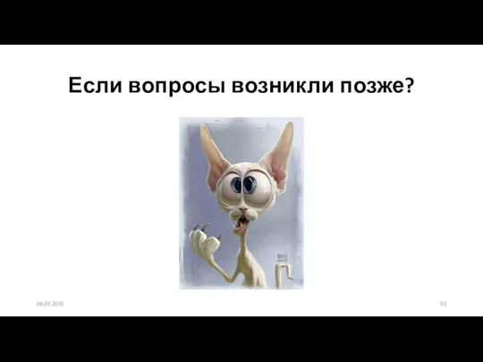 Если вопросы возникли позже? 08.09.2020