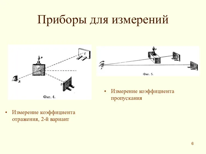 Приборы для измерений Измерение коэффициента отражения, 2-й вариант Измерение коэффициента пропускания