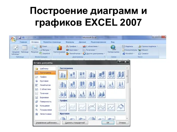 Построение диаграмм и графиков EXCEL 2007