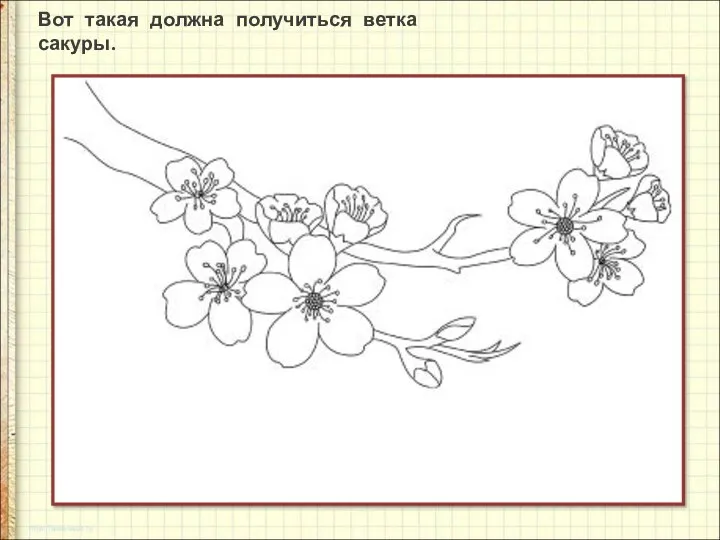 Вот такая должна получиться ветка сакуры.