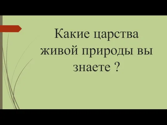 Какие царства живой природы вы знаете ?