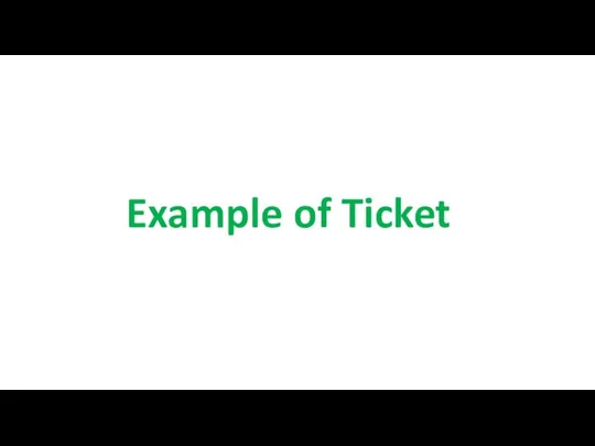 Example of Ticket