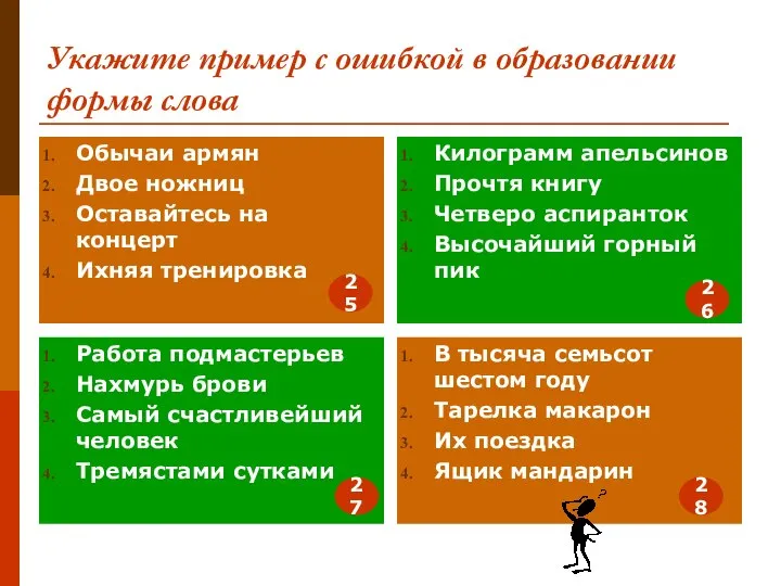 Укажите пример с ошибкой в образовании формы слова Обычаи армян Двое ножниц