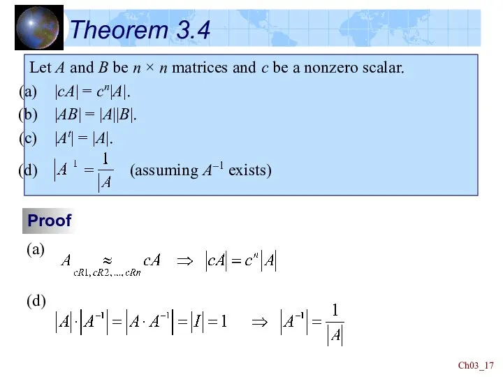 Ch03_ Theorem 3.4 Let A and B be n × n matrices