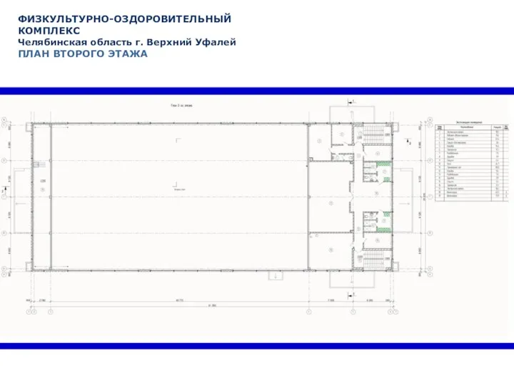 ФИЗКУЛЬТУРНО-ОЗДОРОВИТЕЛЬНЫЙ КОМПЛЕКС Челябинская область г. Верхний Уфалей ПЛАН ВТОРОГО ЭТАЖА