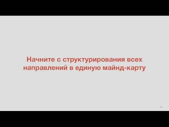 Начните с структурирования всех направлений в единую майнд-карту