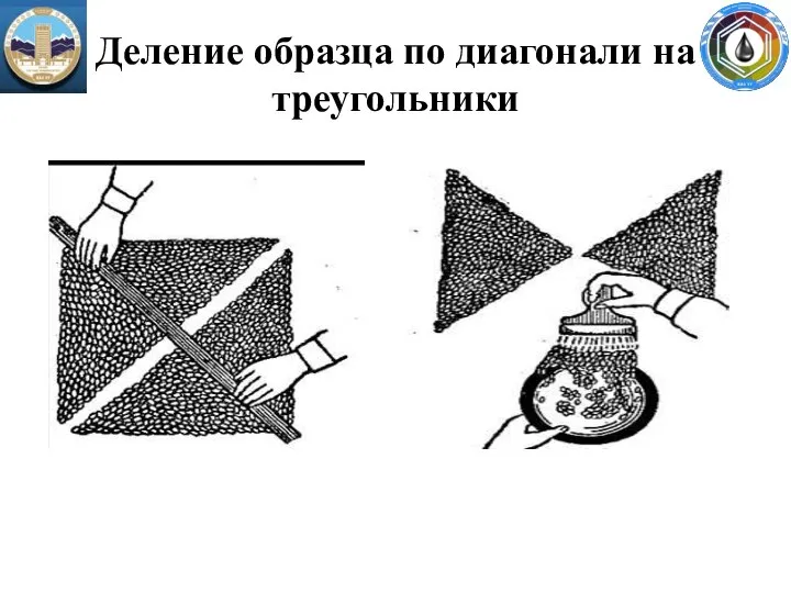 Деление образца по диагонали на треугольники