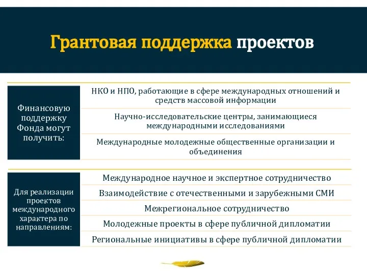 Грантовая поддержка проектов