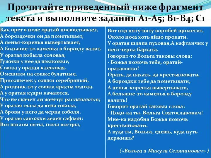 Прочитайте приведенный ниже фрагмент текста и выполните задания А1-А5; В1-В4; С1