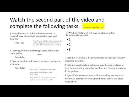 Watch the second part of the video and complete the following tasks.