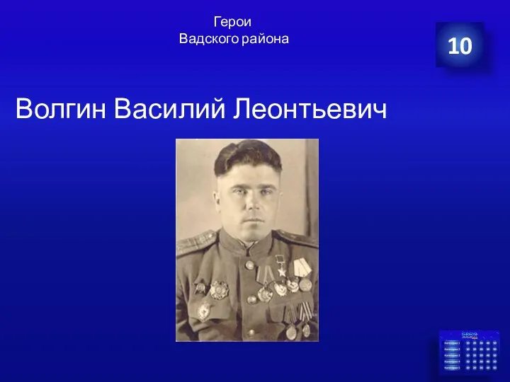 Волгин Василий Леонтьевич 10 Герои Вадского района