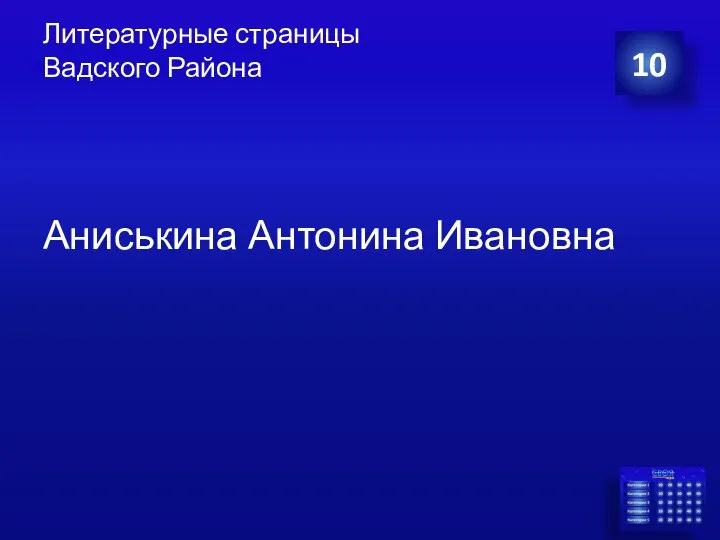 Литературные страницы Вадского Района Аниськина Антонина Ивановна 10