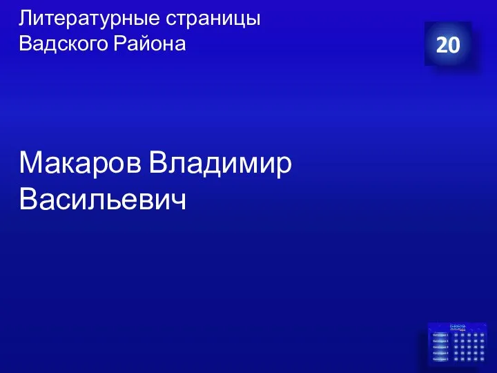 Литературные страницы Вадского Района Макаров Владимир Васильевич 20